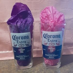 Corona Extra La Cerveza Mas Fina Beer Glasses (Set